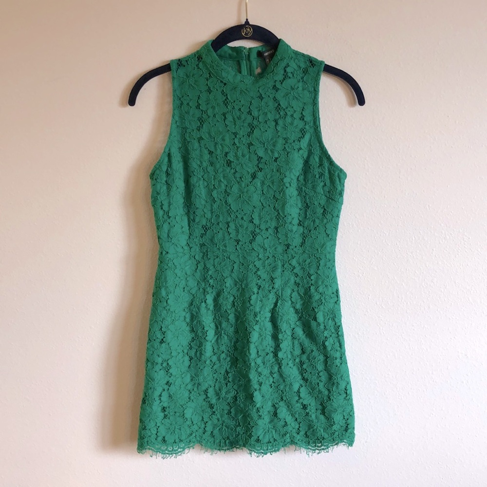 Forever 21 Emerald Green Lace Short Dress